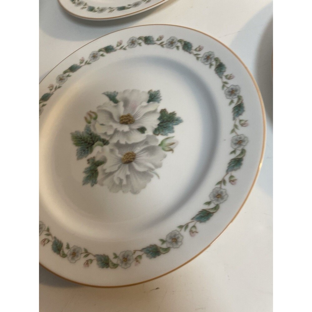 Vintage Noritake Salad Plates Lot of 6 Porcelain w/magnolia flower Discontinued - Picture 4 of 6